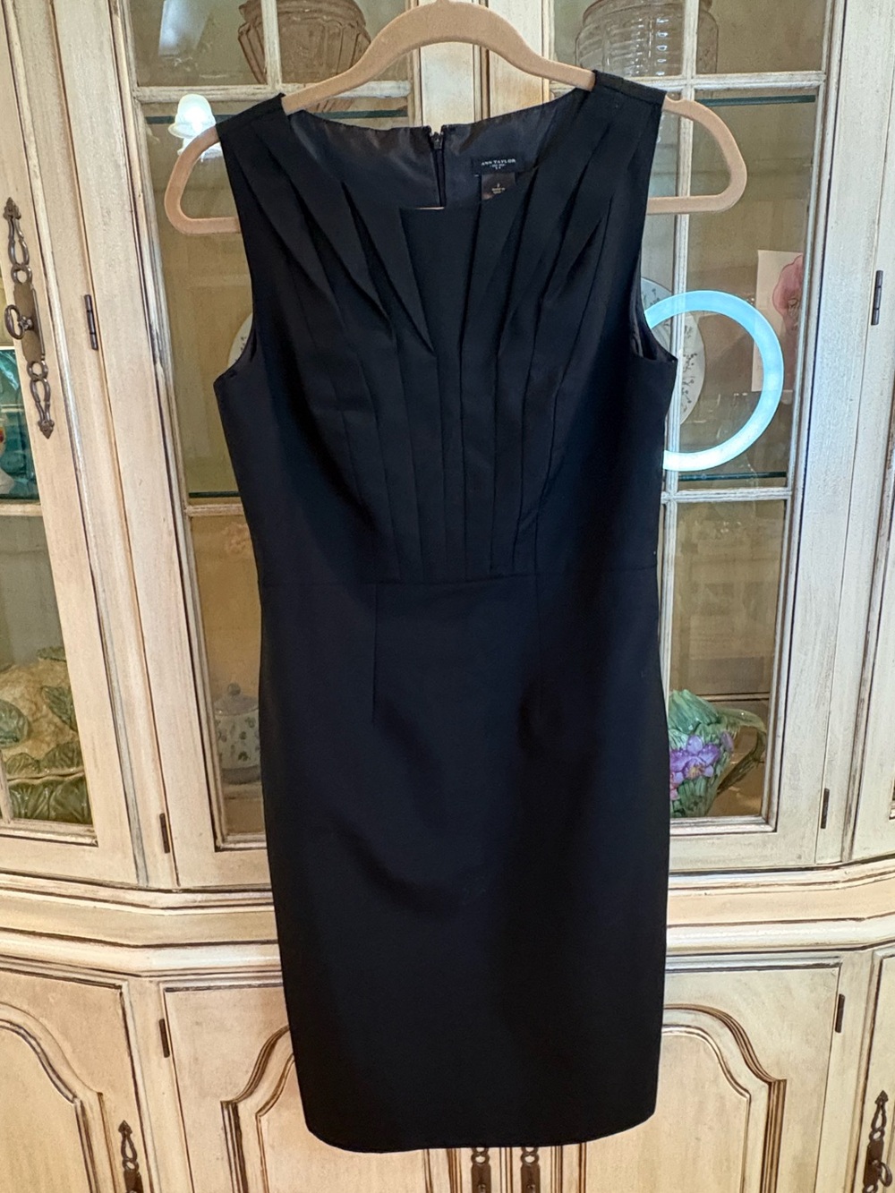Ann Taylor Black Pleated Sheath Midi Dress - Little Black Dress